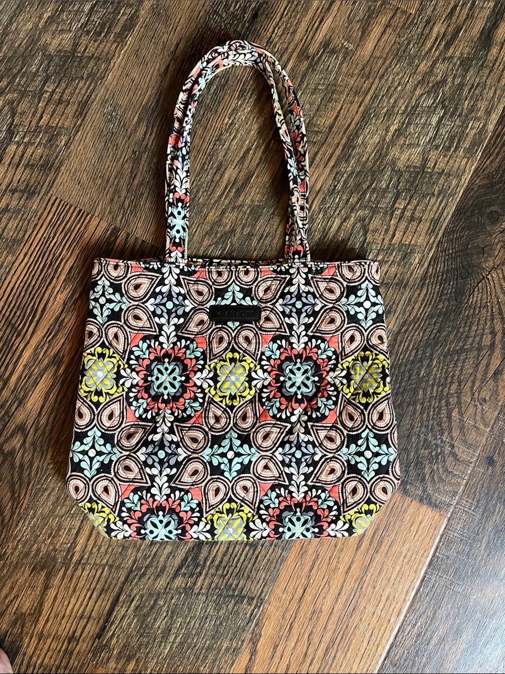 Vera-Bradley Quilted Floral Pattern Tote Bag - Multicolor